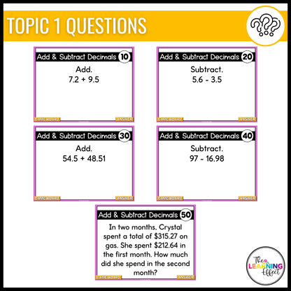 Decimal Operations and Division Game Show | 6th Grade Math Test Prep Activity | FREE