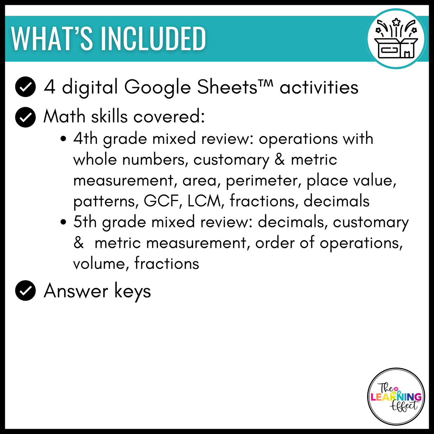 Back to School Math Review Activities Digital Pixel Art | 5th and 6th Grade