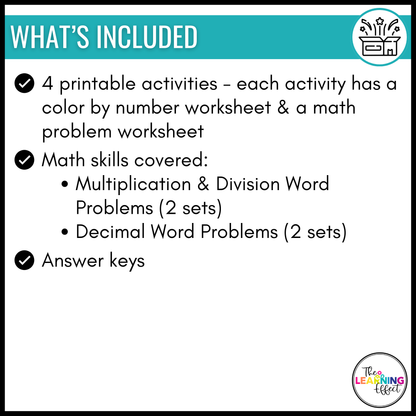 Christmas Math Activities Mystery Picture Worksheets | Color by Number