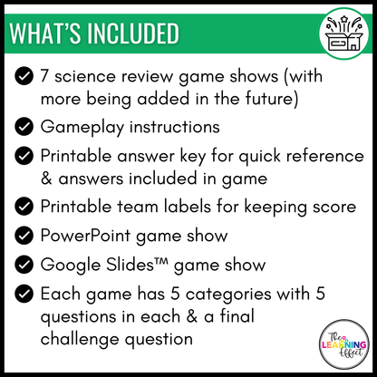 Science Game Show Test Prep BUNDLE | Upper Elementary Review Activities