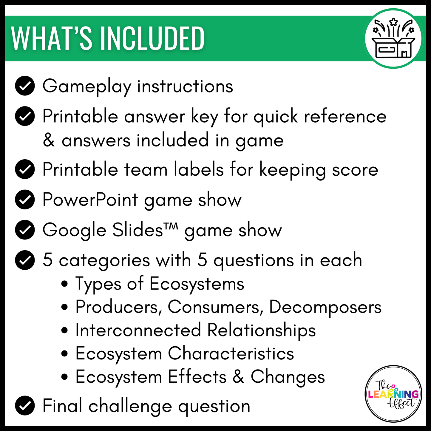 Ecosystems Biomes Game Show | Science Review Test Prep Activity