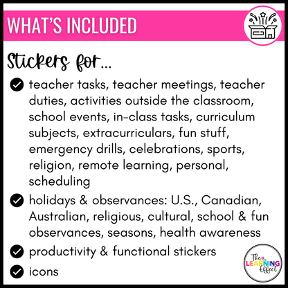 Digital Teacher Planner Stickers for GoodNotes