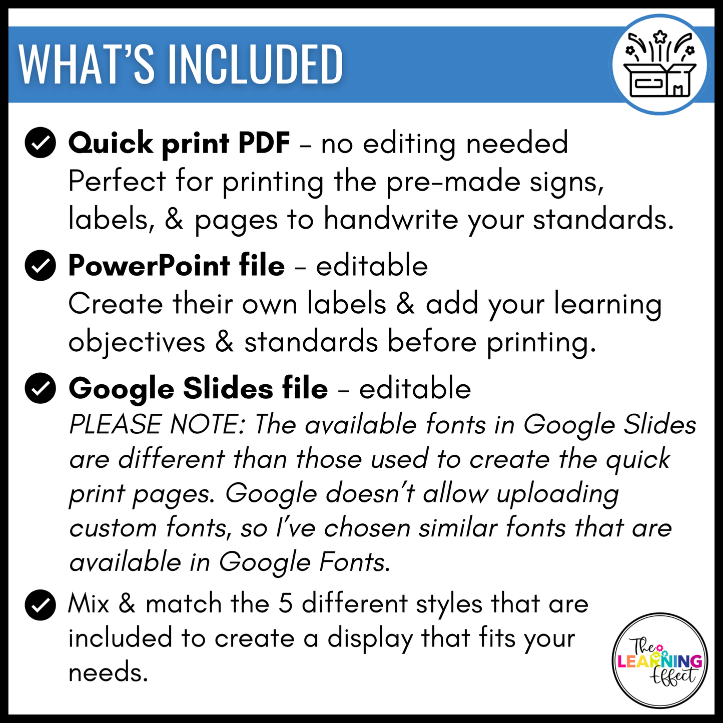 Learning Objectives Display | Editable Learning Targets for Bulletin Board