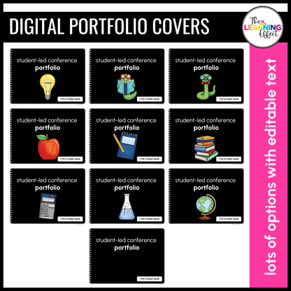 Student Led Conferences Google Slides | Editable Digital Portfolio Virtual Forms