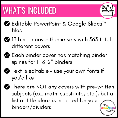 Editable Teacher Binder Covers and Spines for Planners and Classroom Organization