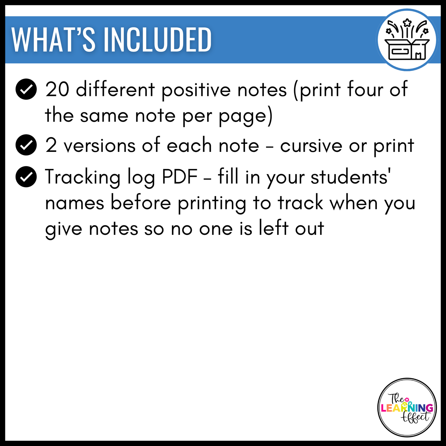 Positive Notes Home for Students | Parent Communication | Growth Mindset