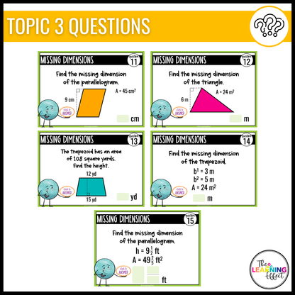 Area Google Slides | 6th Grade Digital Math Review Task Cards Activity | FREE