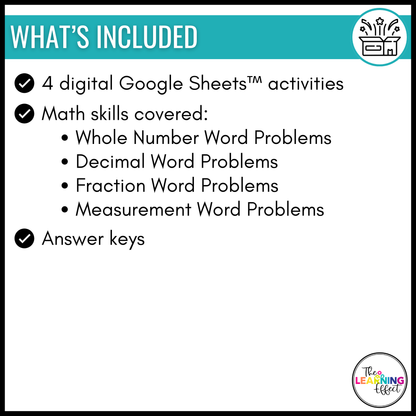 Spring Math Activities Digital Pixel Art | Word Problems