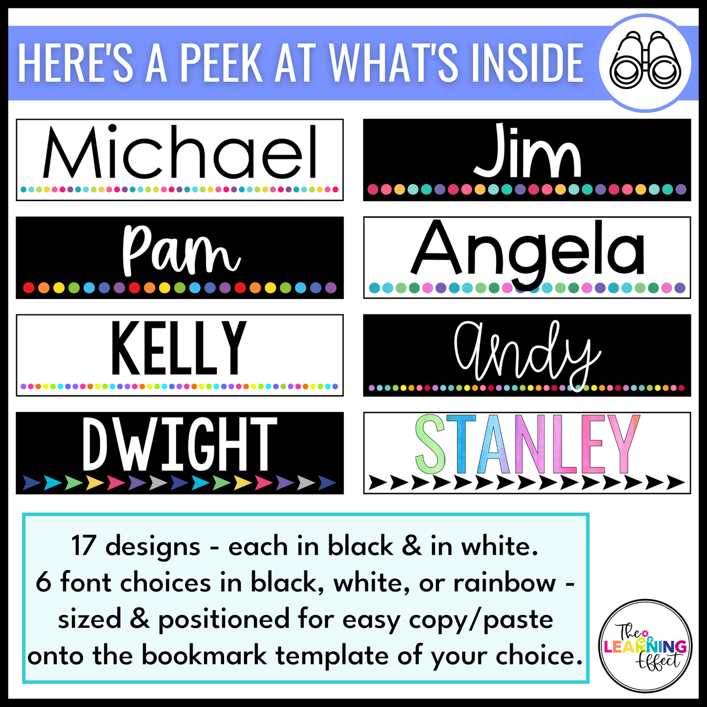 Editable Student Bookmark Templates | Desk Name Tags or Name Plates | Back to School
