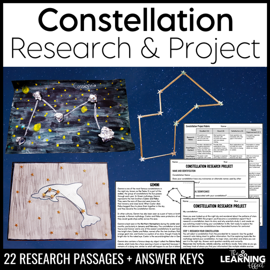 Stars and Constellation Research Project | 4th 5th 6th Grade Science Activity