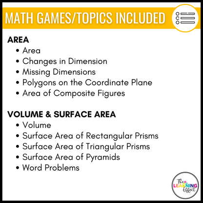 6th Grade Math Geometry Game Shows BUNDLE | Test Prep Review Activities