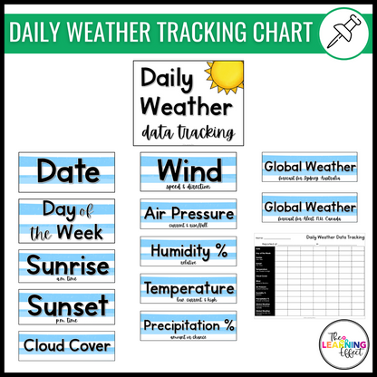 Weather Resources BUNDLE | Recording Log | Tracker Chart | Review Game Show