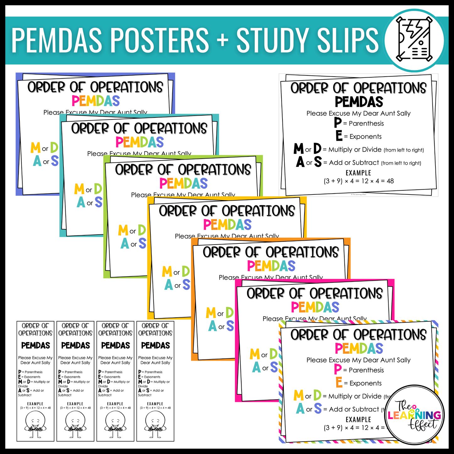 Order of Operations Math Posters | PEMDAS GEMDAS GEMS Anchor Charts