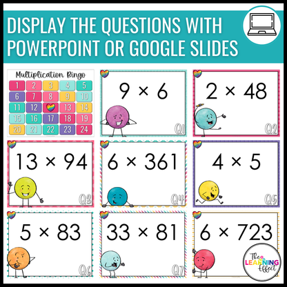 Multiplication Bingo Game | Math Review Activity