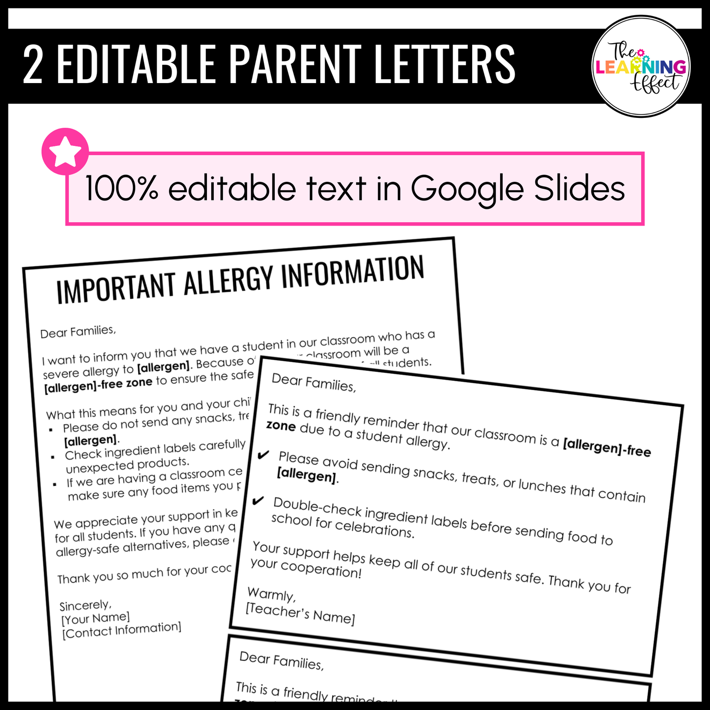 Classroom Allergy Signs | Food Allergy Posters | Peanut Dairy Gluten Egg Soy