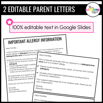 Classroom Allergy Signs | Food Allergy Posters | Peanut Dairy Gluten Egg Soy