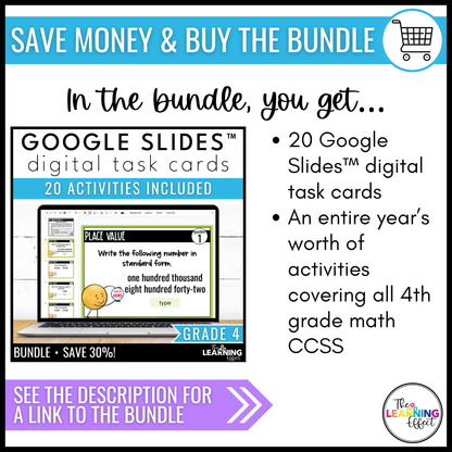 Fractions and Decimals Google Slides | 4th Grade Digital Task Cards Activity