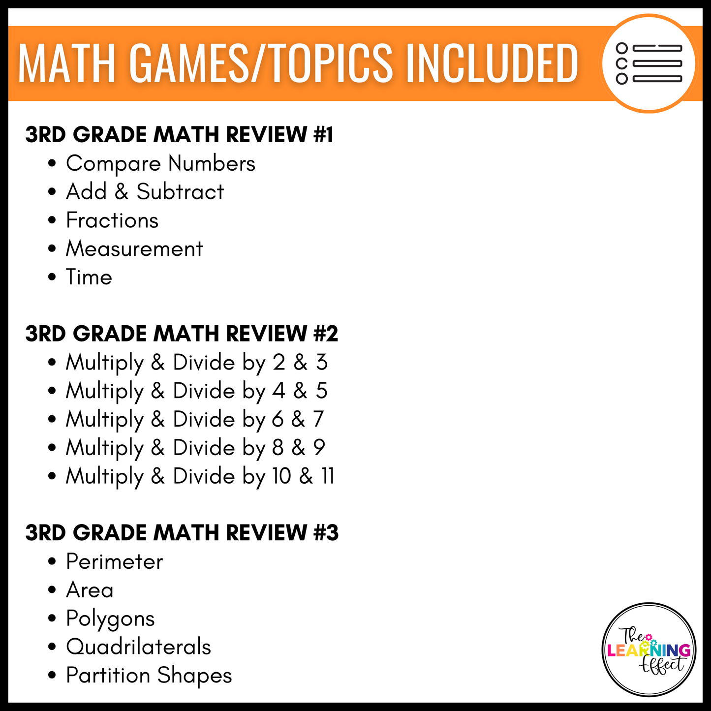 3rd Grade Math Spiral Review #1-3 Game Shows BUNDLE | End of Year Test Prep Activities