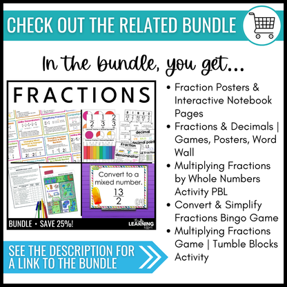 Multiplying Fractions Game | FREE Tumble Blocks Math Review Worksheets Activity