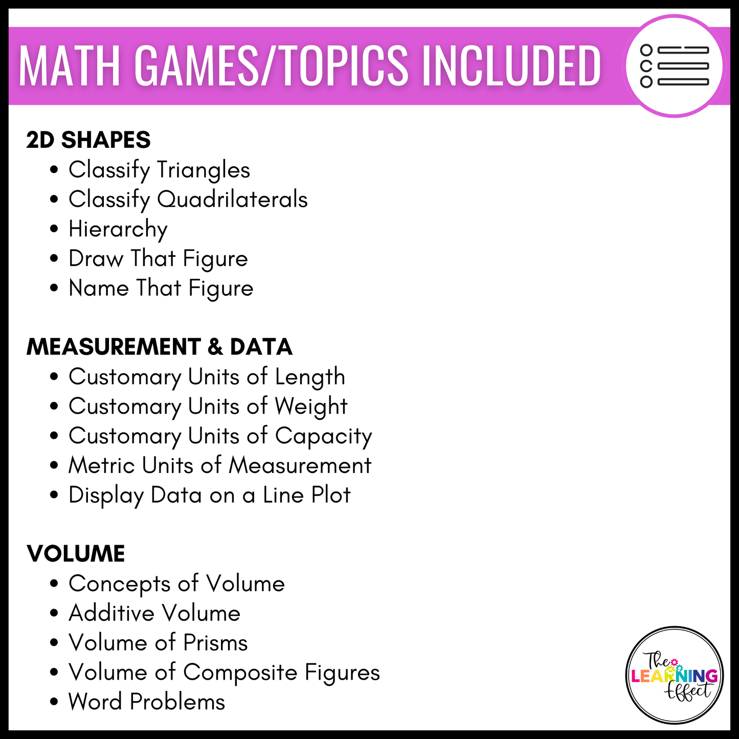 5th Grade Math Geometry and Measurement Game Shows | Test Prep Review Activities