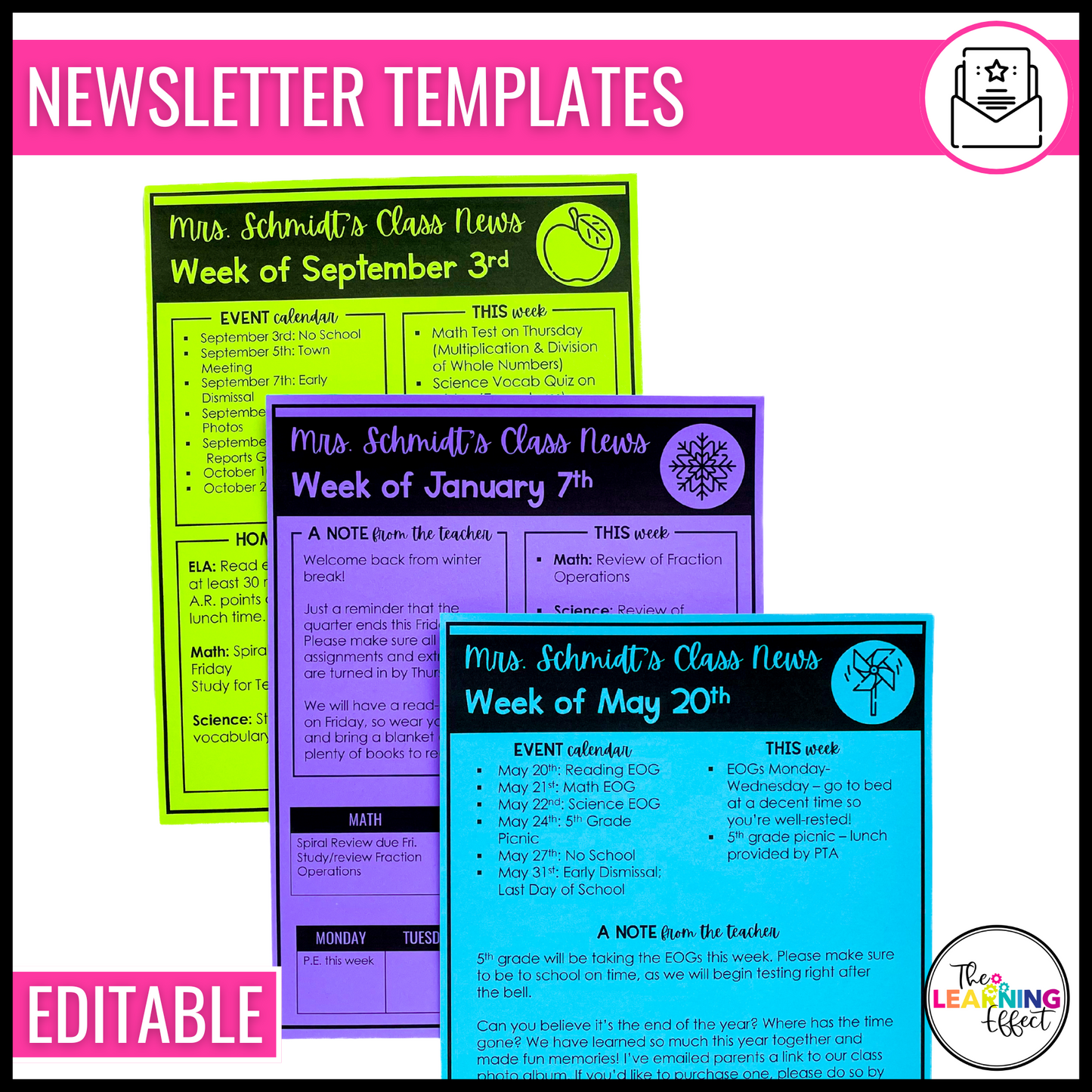 Parent & Home Communication BUNDLE | Newsletter, Handbook, Positive Notes, Calendar