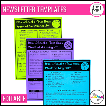 Parent & Home Communication BUNDLE | Newsletter, Handbook, Positive Notes, Calendar