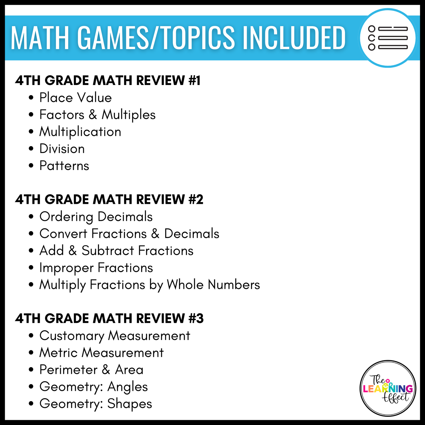 4th Grade Math Spiral Review #1-3 Game Shows BUNDLE | End of Year Test Prep Activities