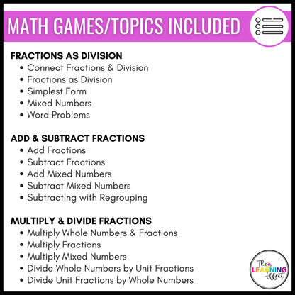 5th Grade Math Fractions Game Shows BUNDLE | Test Prep Review Activities
