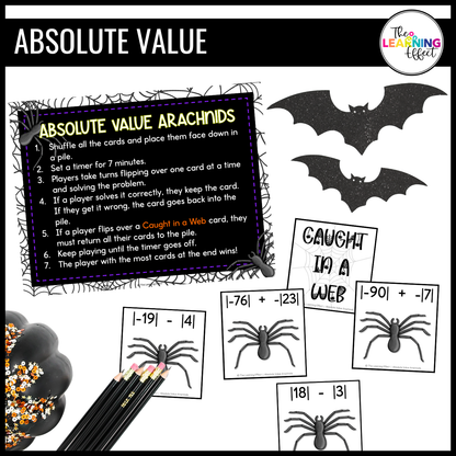 Halloween Math Centers Activities Games 6th Grade | Decimals, Fractions