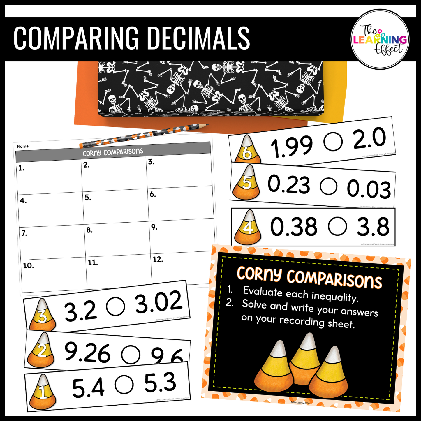 Halloween Math Centers Activities Games 5th Grade | Decimals, Division