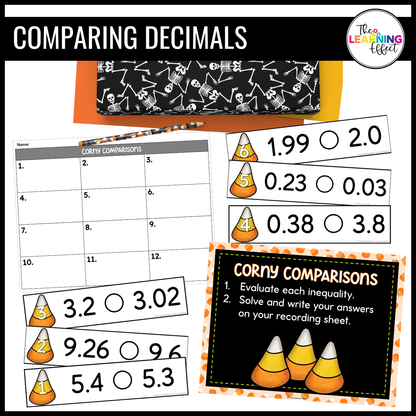 Halloween Math Centers Activities Games 5th Grade | Decimals, Division