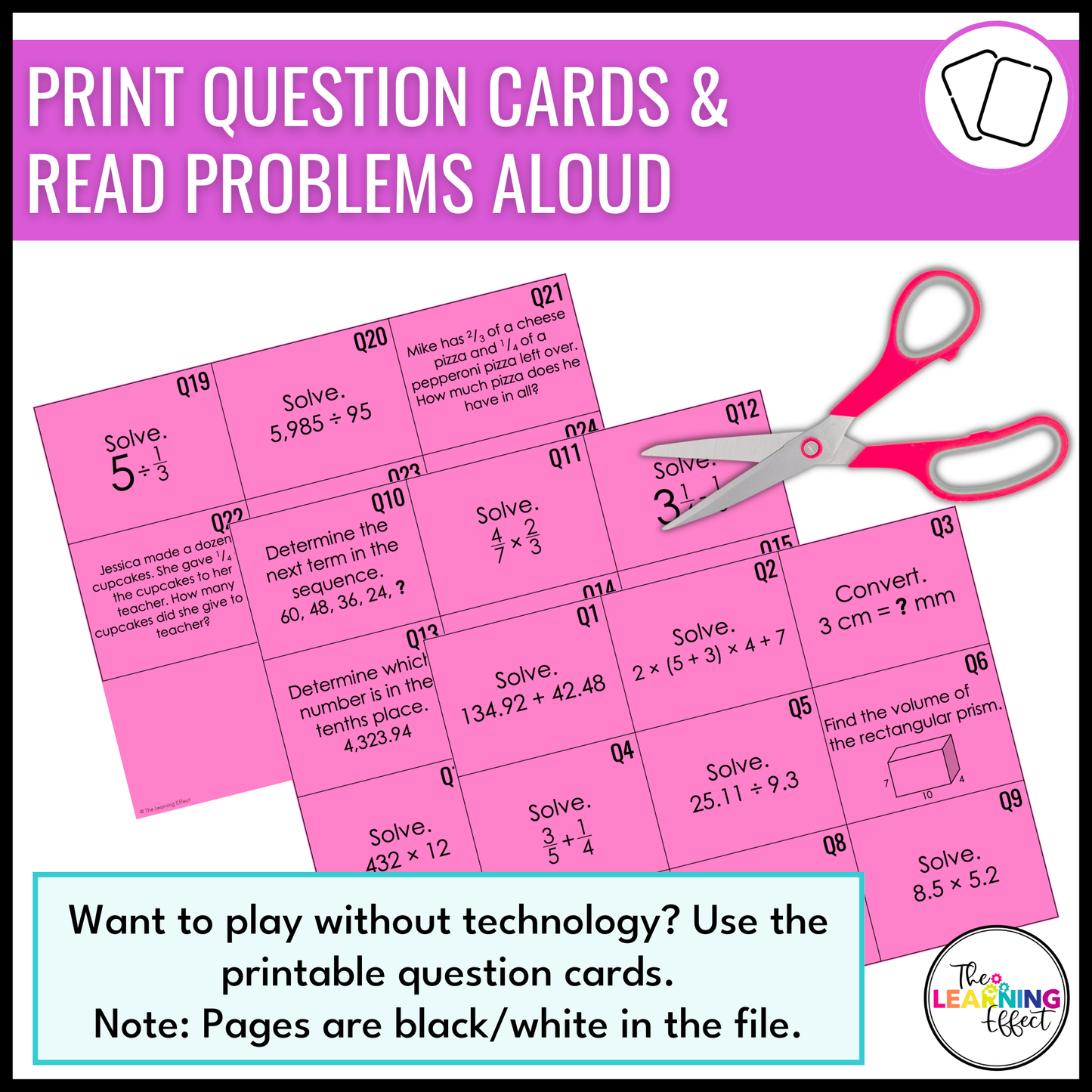 5th Grade Math Spiral Review Bingo Game | End of Year Test Prep Activity