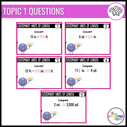 Measurement and Data Google Slides | 5th Grade Digital Task Cards Math Activity