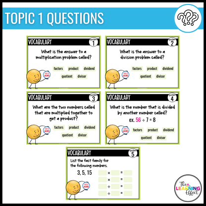 Multiplication and Division Google Slides | 4th Grade Digital Task Cards Activity