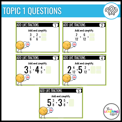 Operations with Fractions Google Slides | 4th Grade Digital Task Cards Activity