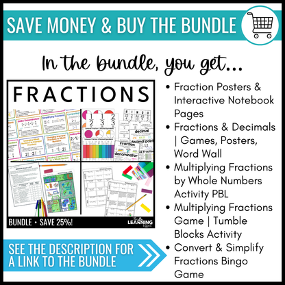 Mixed Numbers, Improper Fractions, and Simplifying Fractions Bingo Game | Math Review Activity