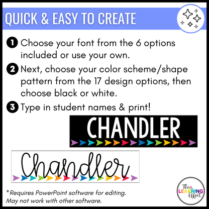 Editable Student Bookmark Templates | Desk Name Tags or Name Plates | Back to School