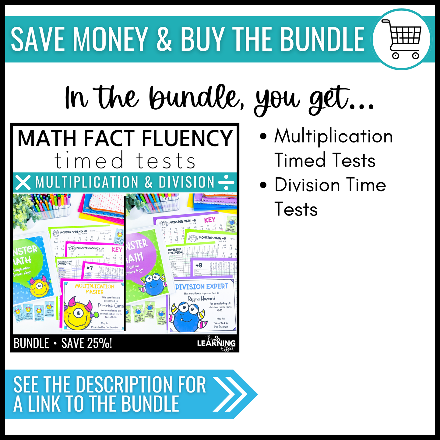 Division Timed Tests | Math Fact Fluency Practice Worksheets and Tracker