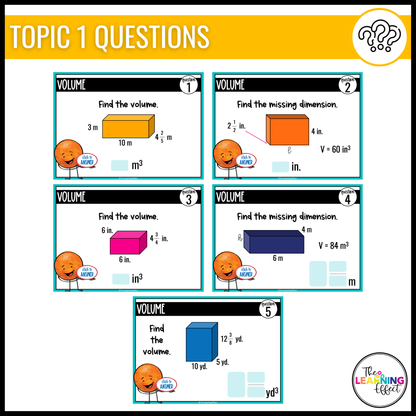 6th Grade Math Spiral Review #3 Google Slides | Digital Task Cards Test Prep Activity