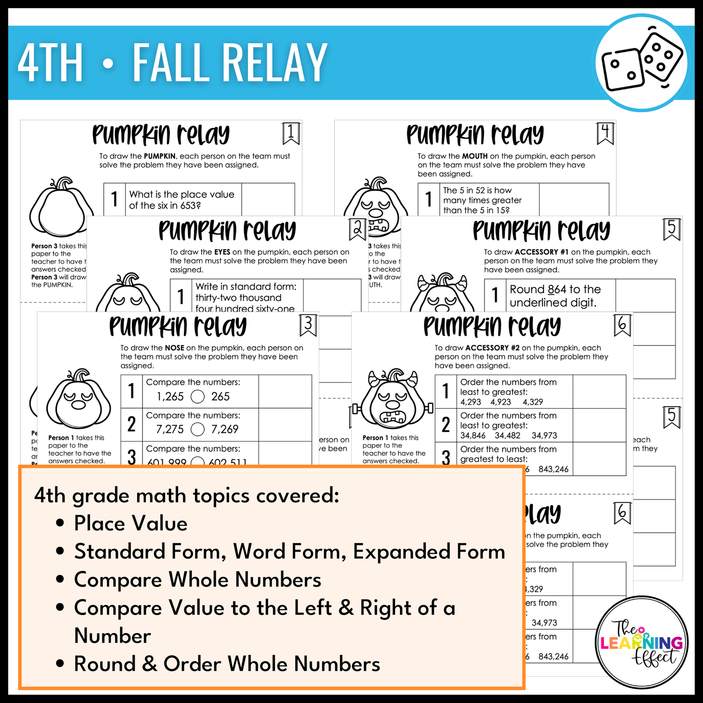 Math Review Relay Games BUNDLE for 4th and 5th Grades | No Prep Whole Class Activities