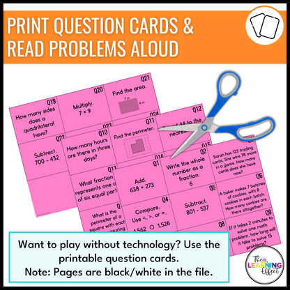 3rd Grade Math Spiral Review Bingo Game | End of Year Test Prep Activity