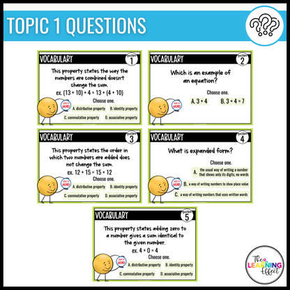 Adding and Subtracting Whole Numbers Google Slides | 4th Grade Digital Task Cards Activity