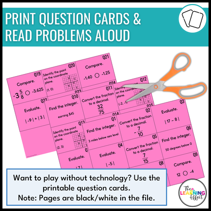 Integers and the Coordinate Plane Bingo Game | Math Review Activity