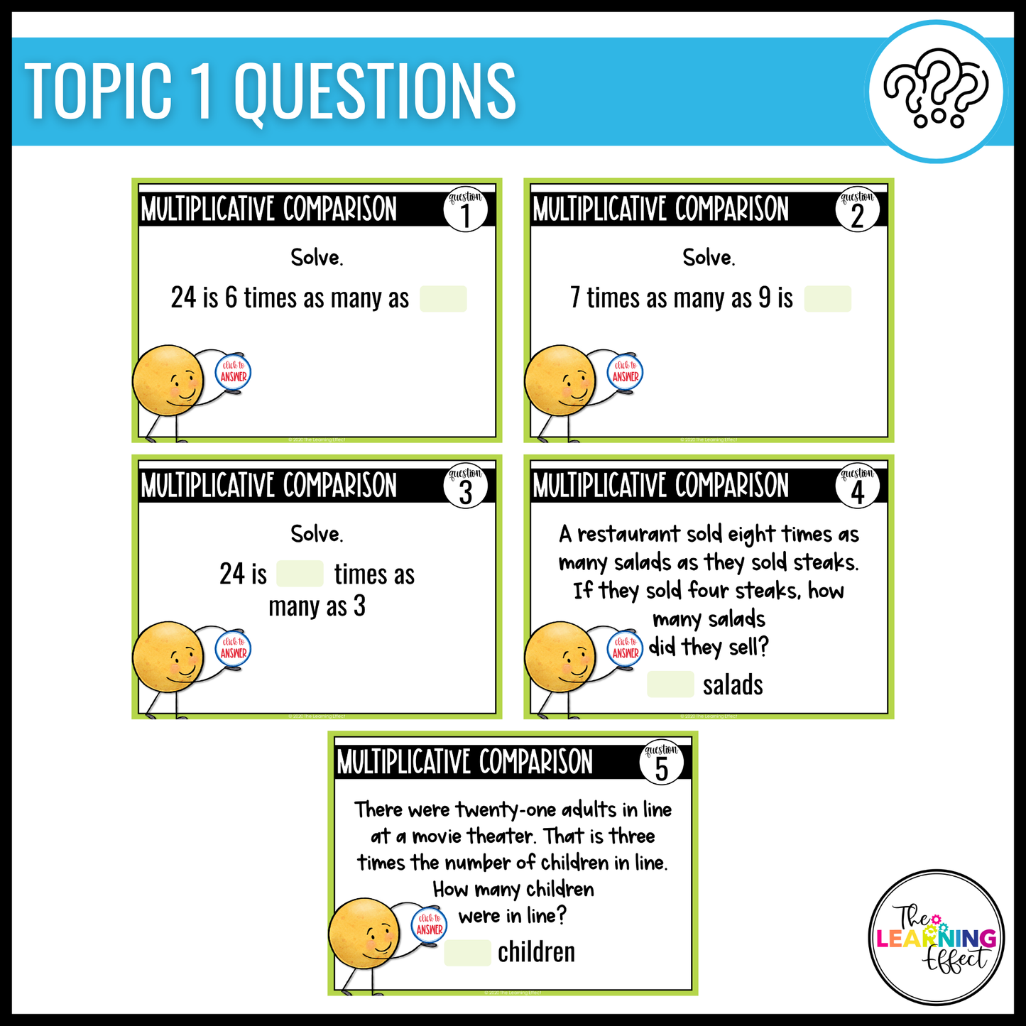 Multiply with One-Digit Numbers Google Slides | 4th Grade Math Digital Task Cards Multiplication Activity