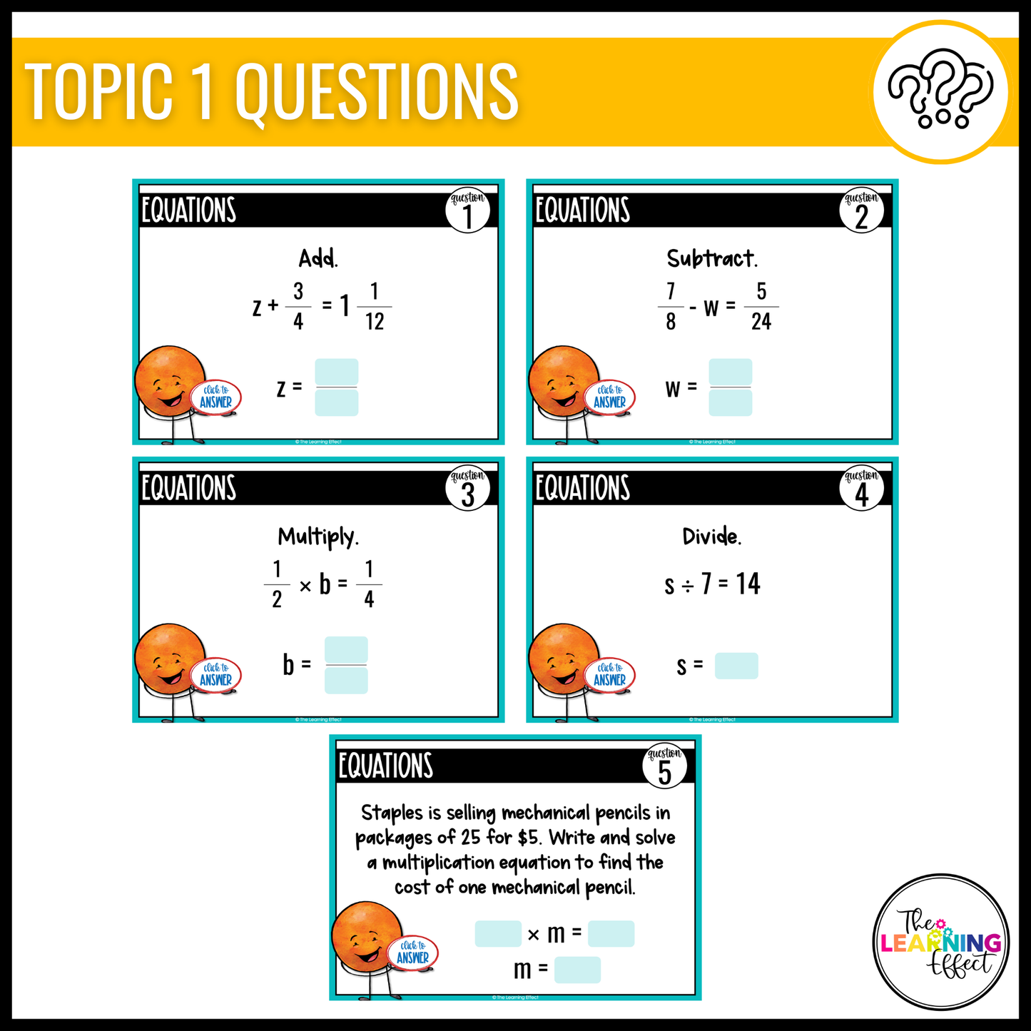 6th Grade Math Spiral Review #2 Google Slides | Digital Task Cards Test Prep Activity