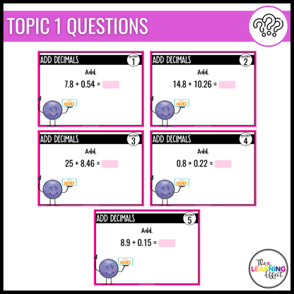 Adding and Subtracting Decimals Google Slides | 5th Grade Math Digital Task Cards