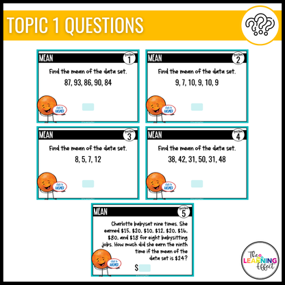 Statistical Measures Google Slides | 6th Grade Math Digital Task Cards Activity