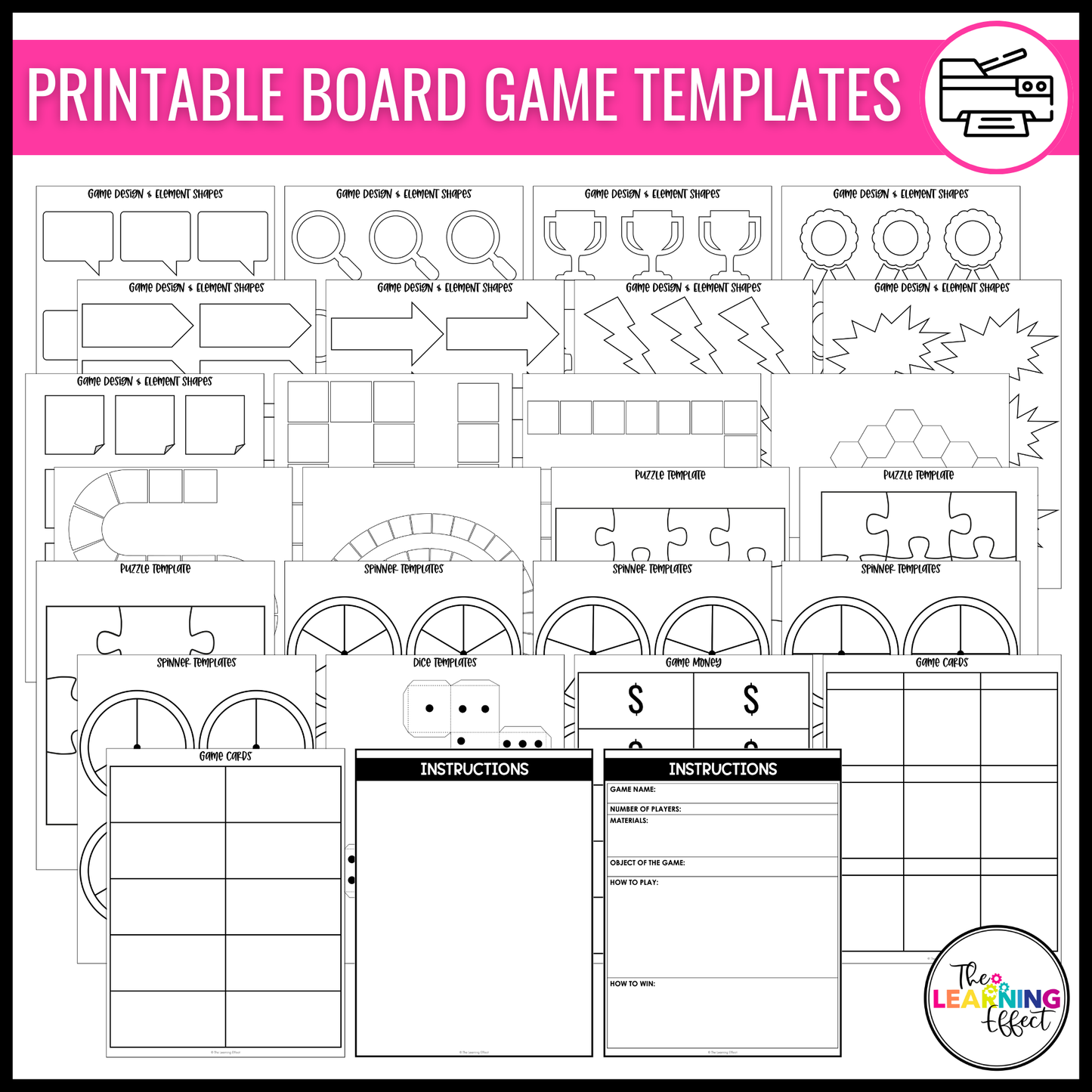 Create Your Own Board Game Project | Fun No Prep Activity | End of the Year