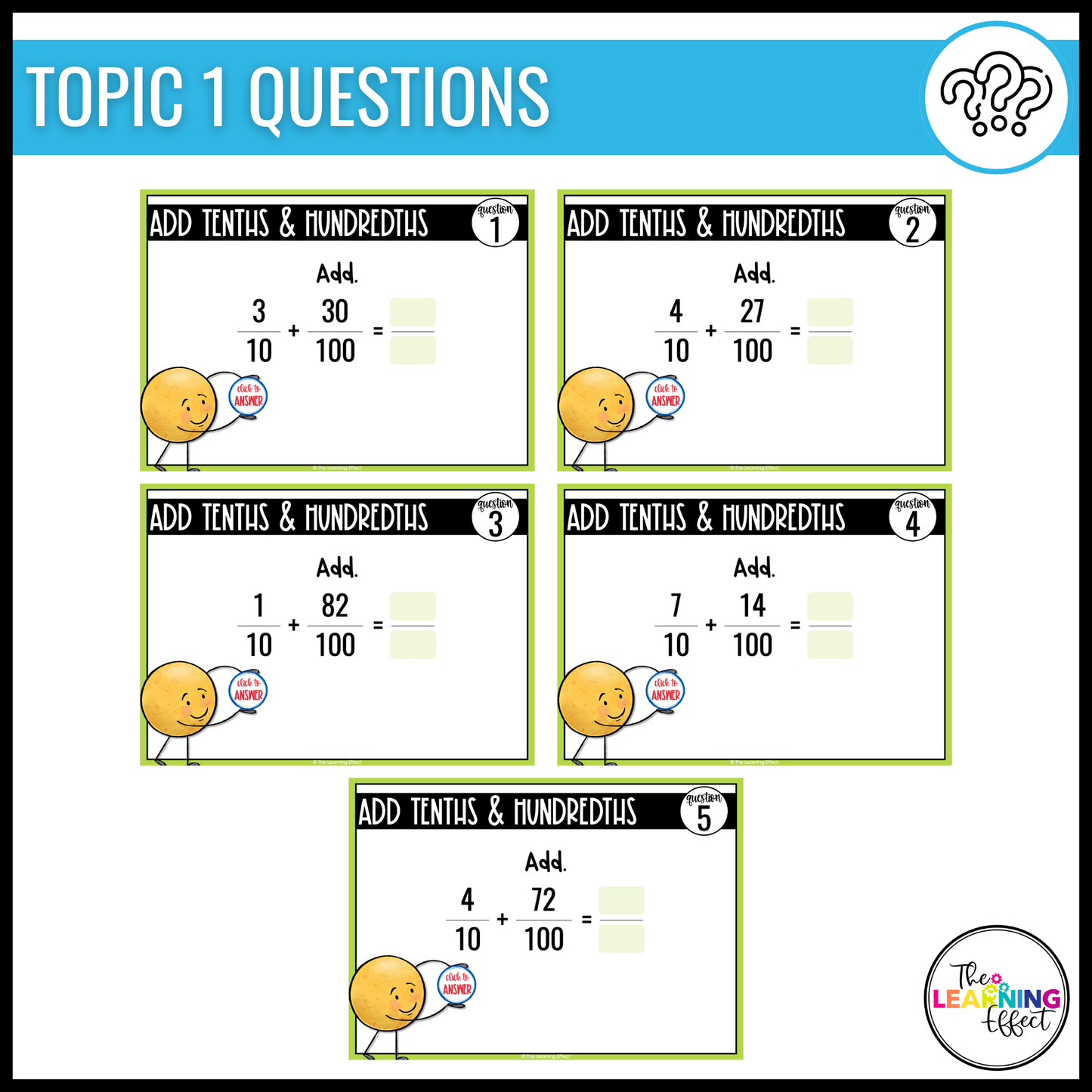 Fractions Google Slides | 4th Grade Math Digital Task Cards Activity