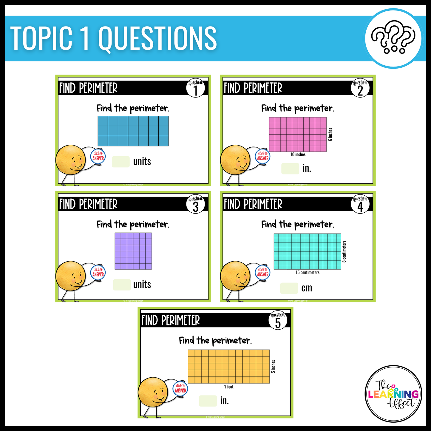 Area and Perimeter Google Slides | 4th Grade Math Digital Task Cards Activity